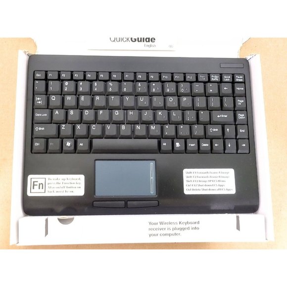 Adesso Black Wireless Slimtouch Mini Touchpad Keyboard WKB-4000UB - Picture 4 of 8